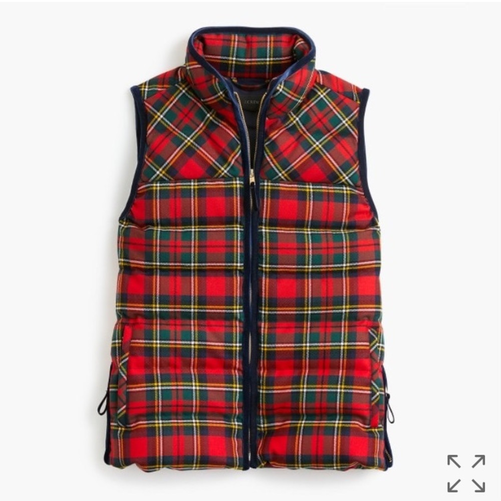 J. crew Tartan mountain puffer vest